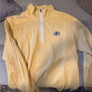 Cutter & Buck Men's Yellow Quarter-Zip Pullover with White Trim